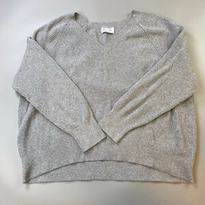 Old Navy Gray Ribbed V-Neck Sweater Women’s 2X